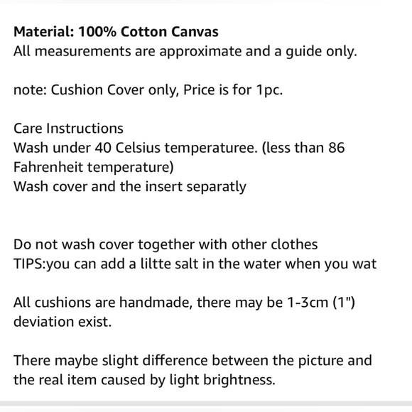 100% Cotton Canvas Square Solid Toss Pillowcase Cushion Cover WHITE 18”x… - Picture 4 of 8